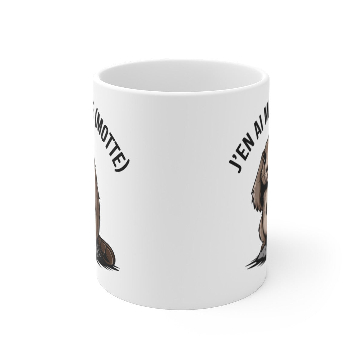 Mug Tasse Drôle Animal Humoristique "J'en ai marre (motte)" - Illustration de Marmotte pour enfants et adultes