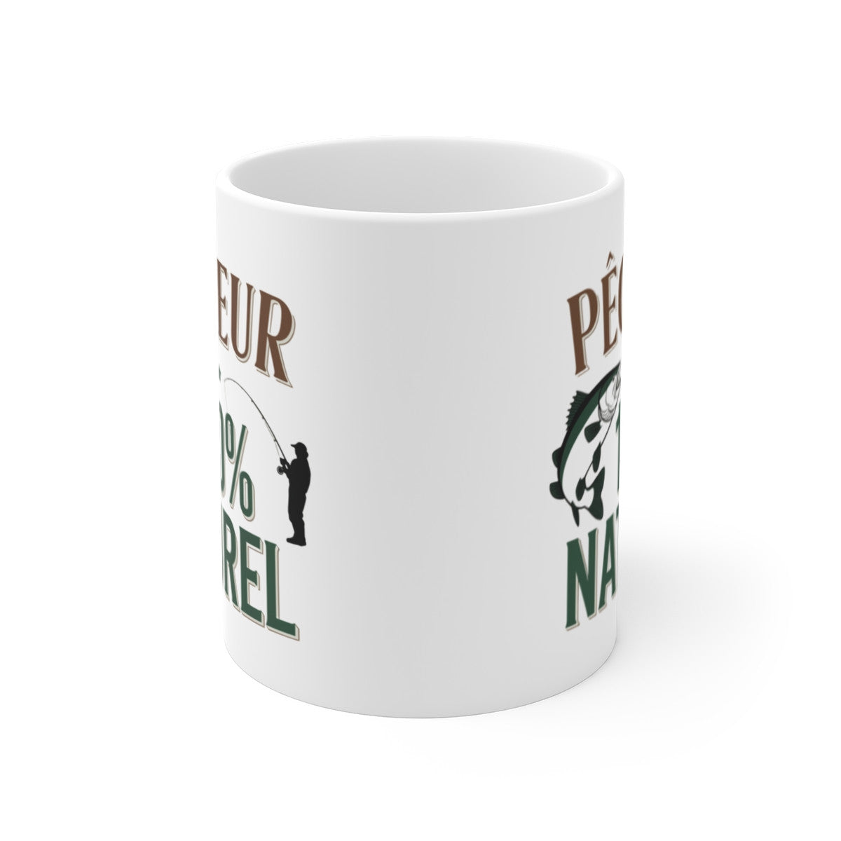 Mug Tasse à Café "Pêcheur 100% Naturel" – Idée Cadeau Originale pour Passionnés de Pêche