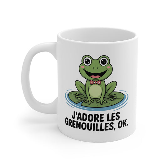 Tasse Humour Grenouille – Mug Animal Mignon Nénuphar – Cadeau Nature Original 325ml