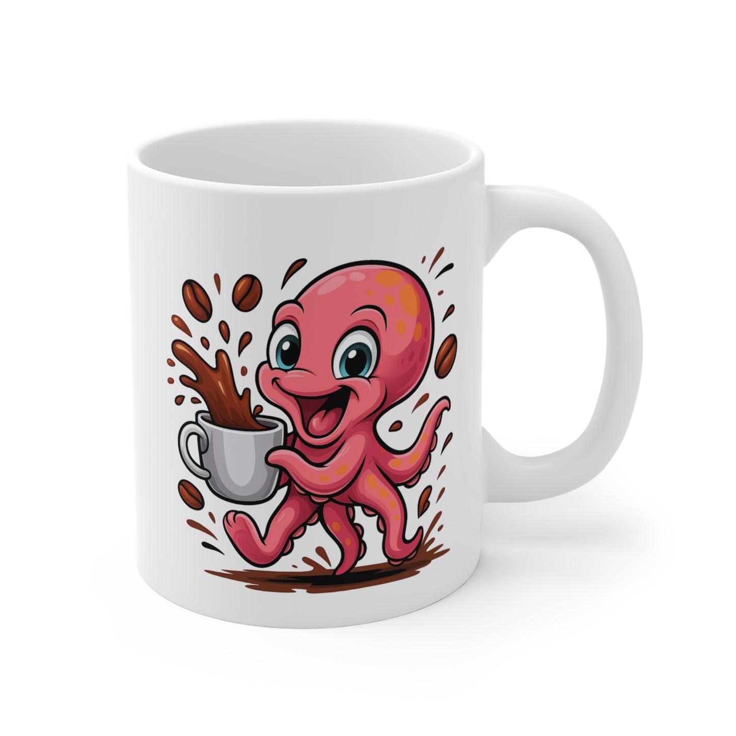 Mug Pieuvre Café – Tasse Céramique 325ml – Design Cartoon Mignon – Cadeau Original Amateur de Café