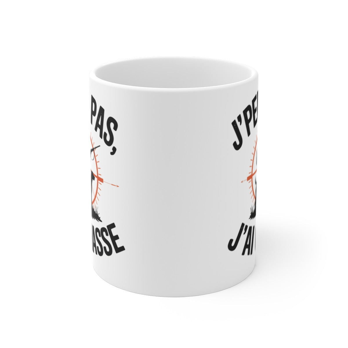 Mug Tasse à Café Humour "J'peux Pas, J'ai Chasse" – Cadeau Original pour Passionnés de Chasse