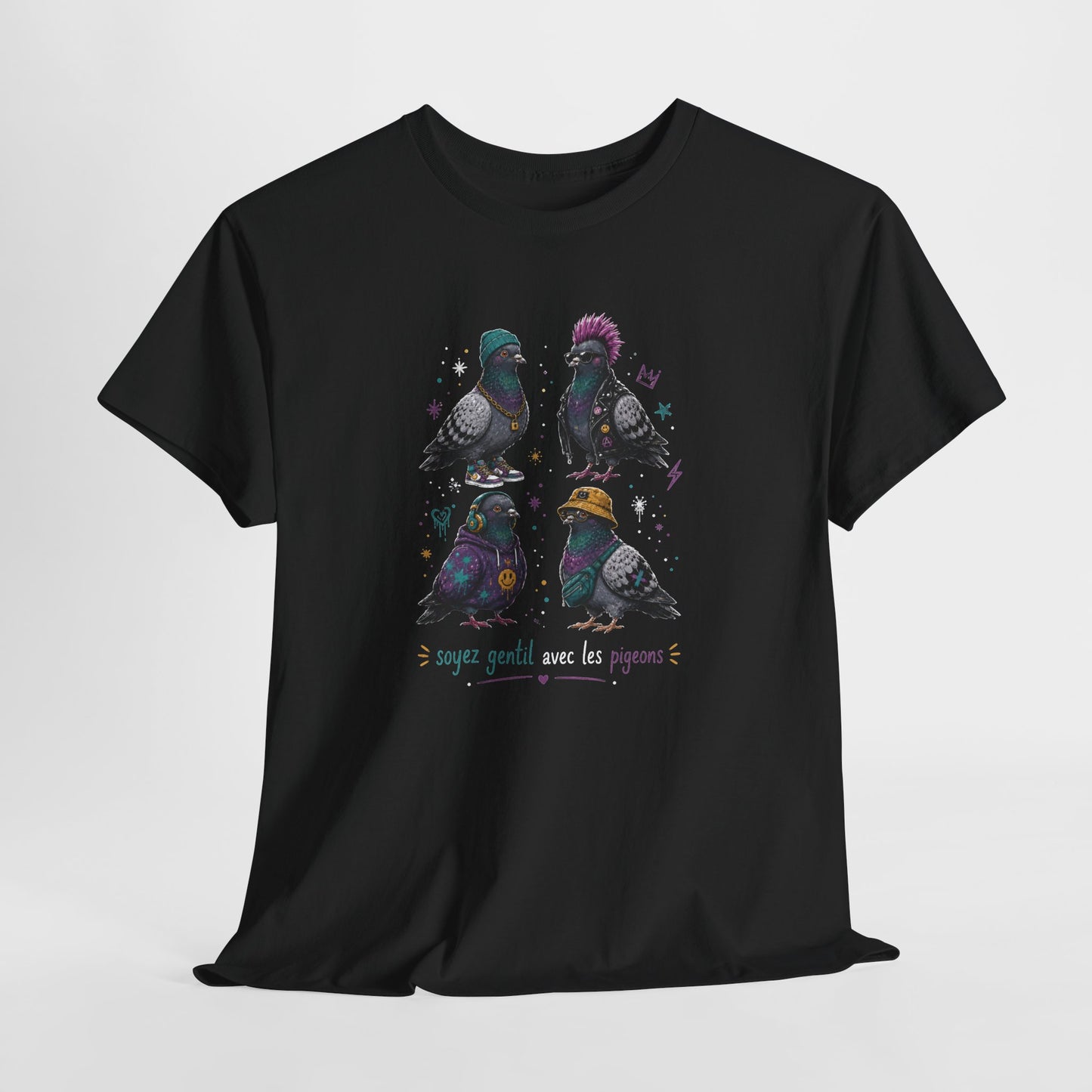 Tee Shirt Homme et Femme Pigeon Humour Oiseau Urbain Streetwear Original Idée Cadeau Amusante