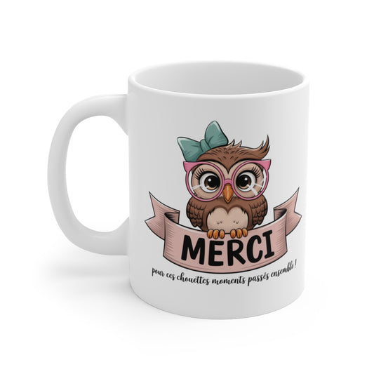 Mug  Tasse Merci Chouette -  Idée Cadeau Original pour Dire Merci et Remercier