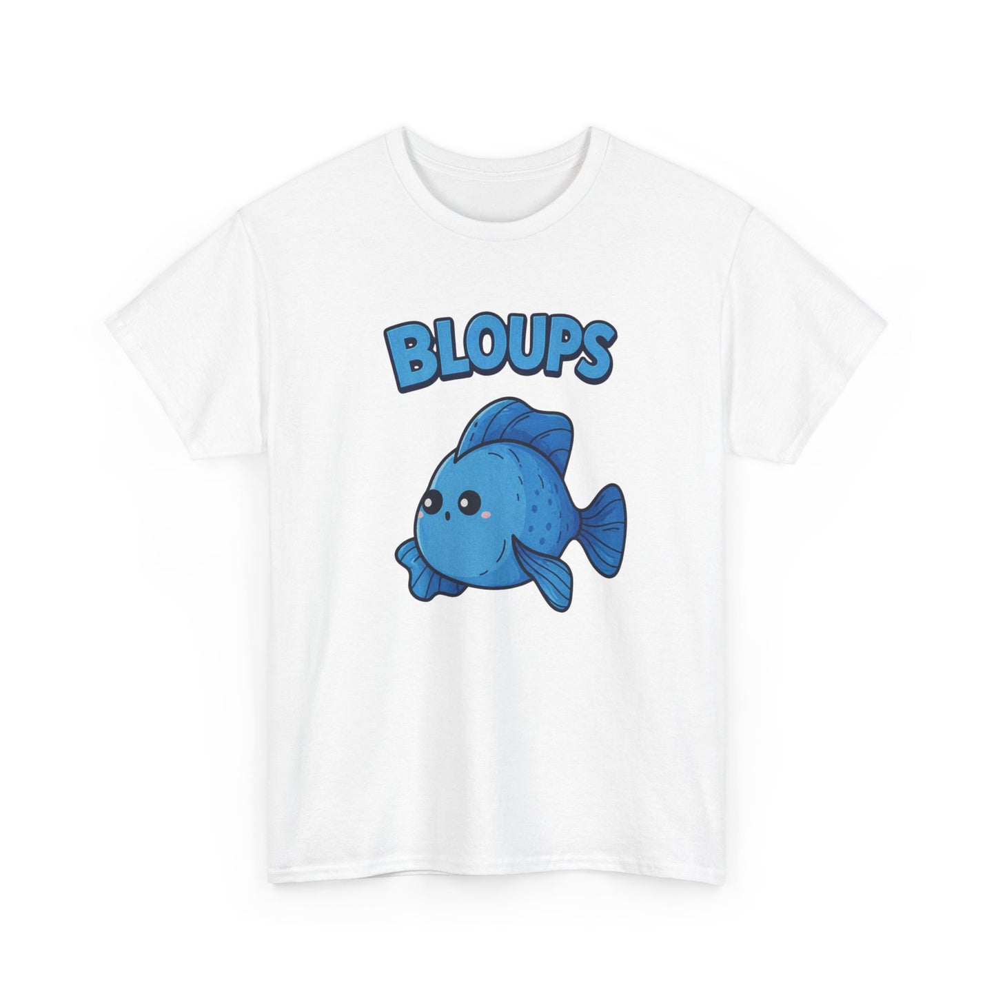 T-Shirt Humour Poisson Homme – Bloups Poisson Drôle Kawaii – Cadeau Original Amateur d’Aquarium et Animaux Marins