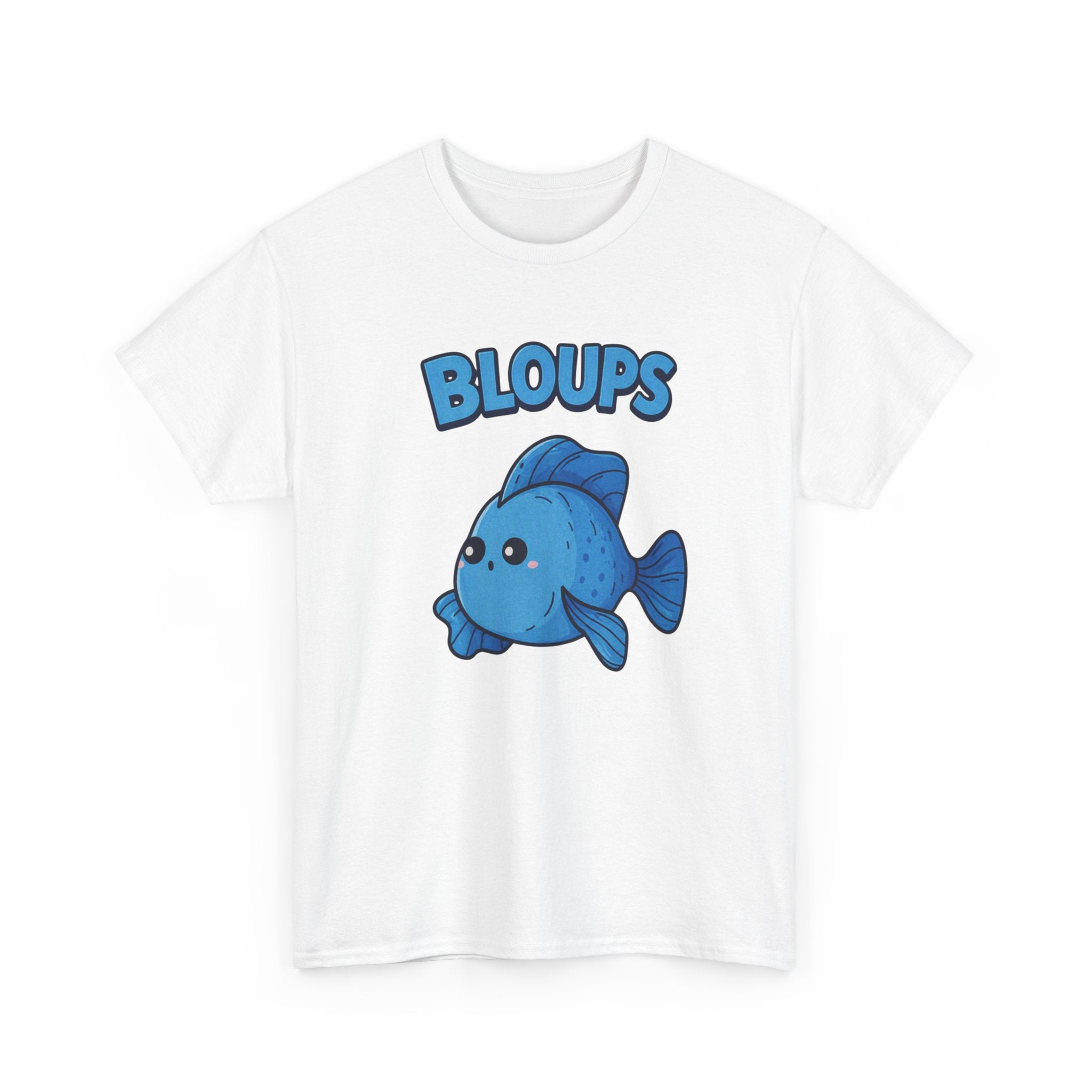 T-Shirt Humour Poisson Homme – Bloups Poisson Drôle Kawaii – Cadeau Original Amateur d’Aquarium et Animaux Marins