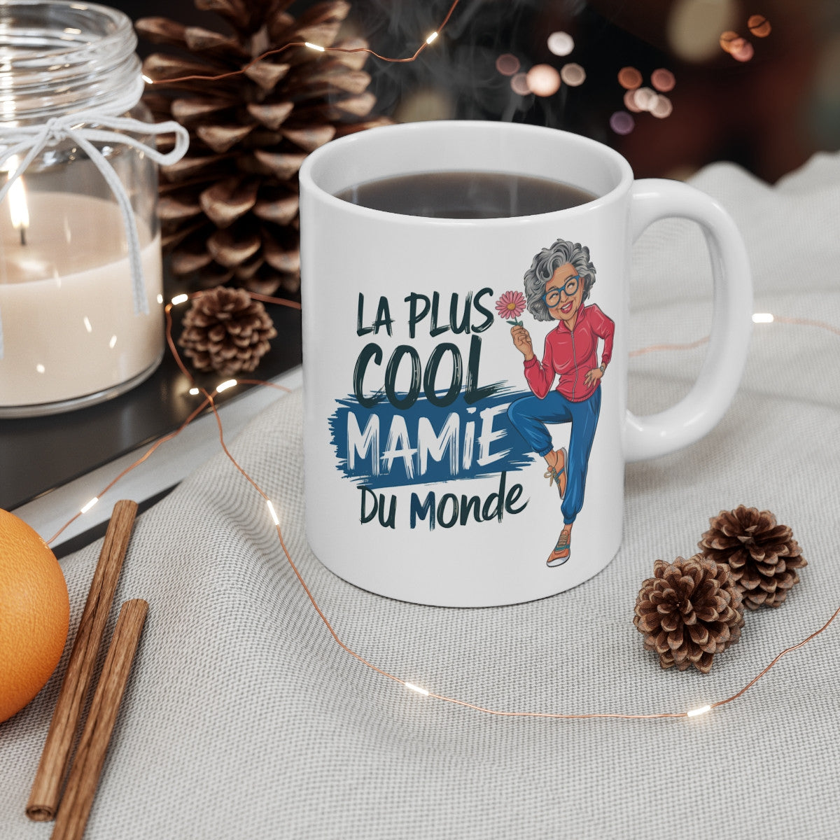 Mug Tasse La Plus Cool Mamie du Monde" – Cadeau Drôle et Original pour Grand-Mère