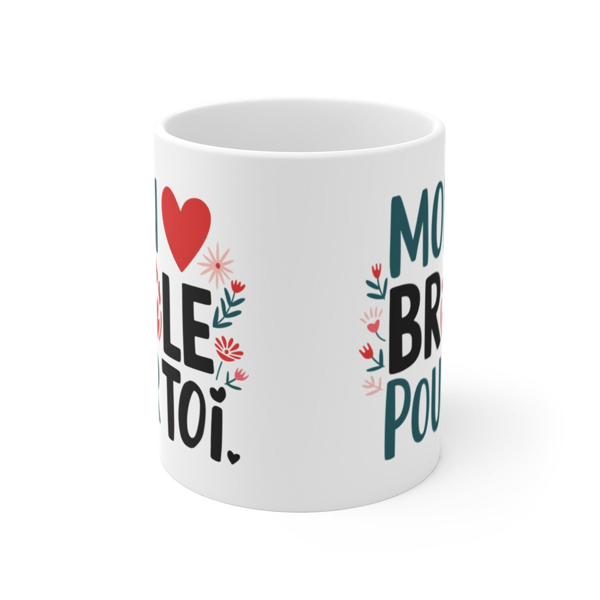 Mug Tasse "Mon Cœur Brûle Pour Toi" – Idée Cadeau d'Amour Original et Tendre