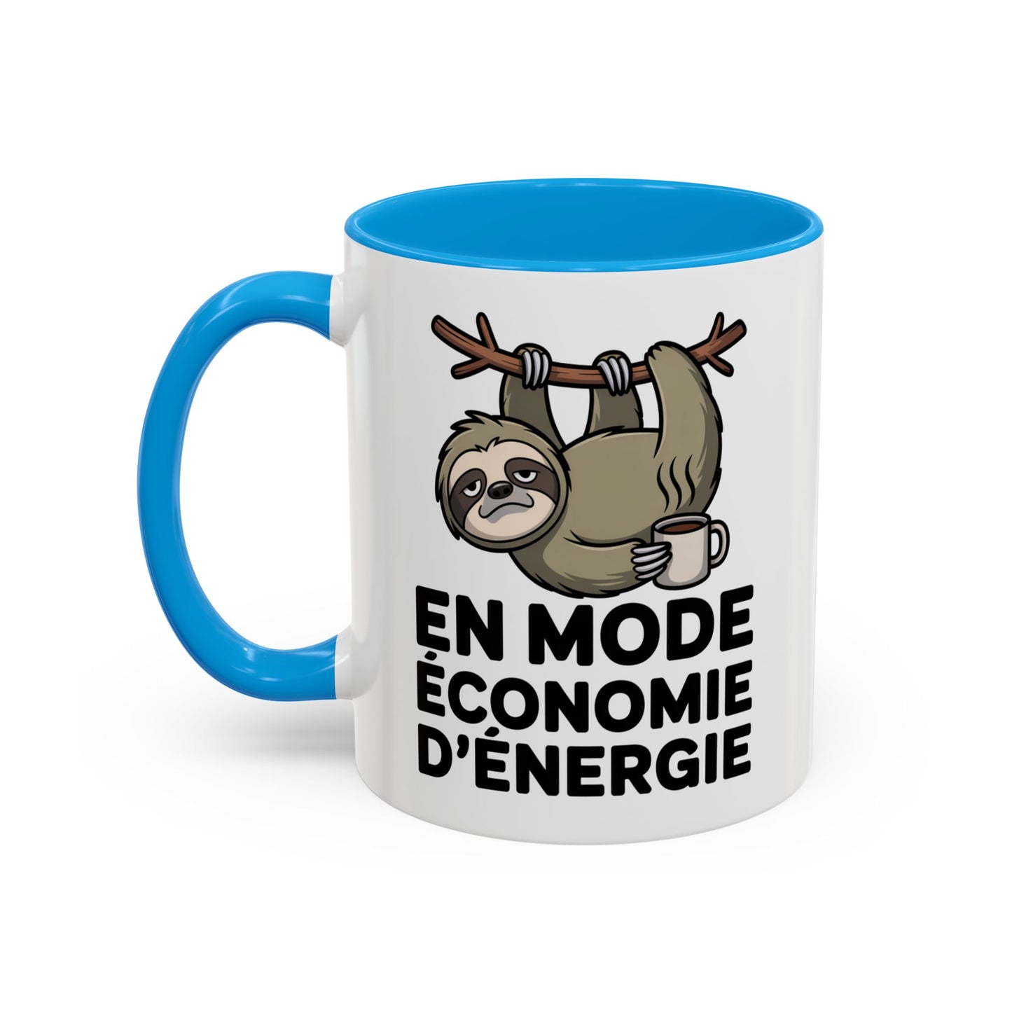 Mug Drôle En Mode Économie d’Énergie – Tasse Humoristique Paresseux Café – Cadeau Humour Bureau Fatigue 325ml