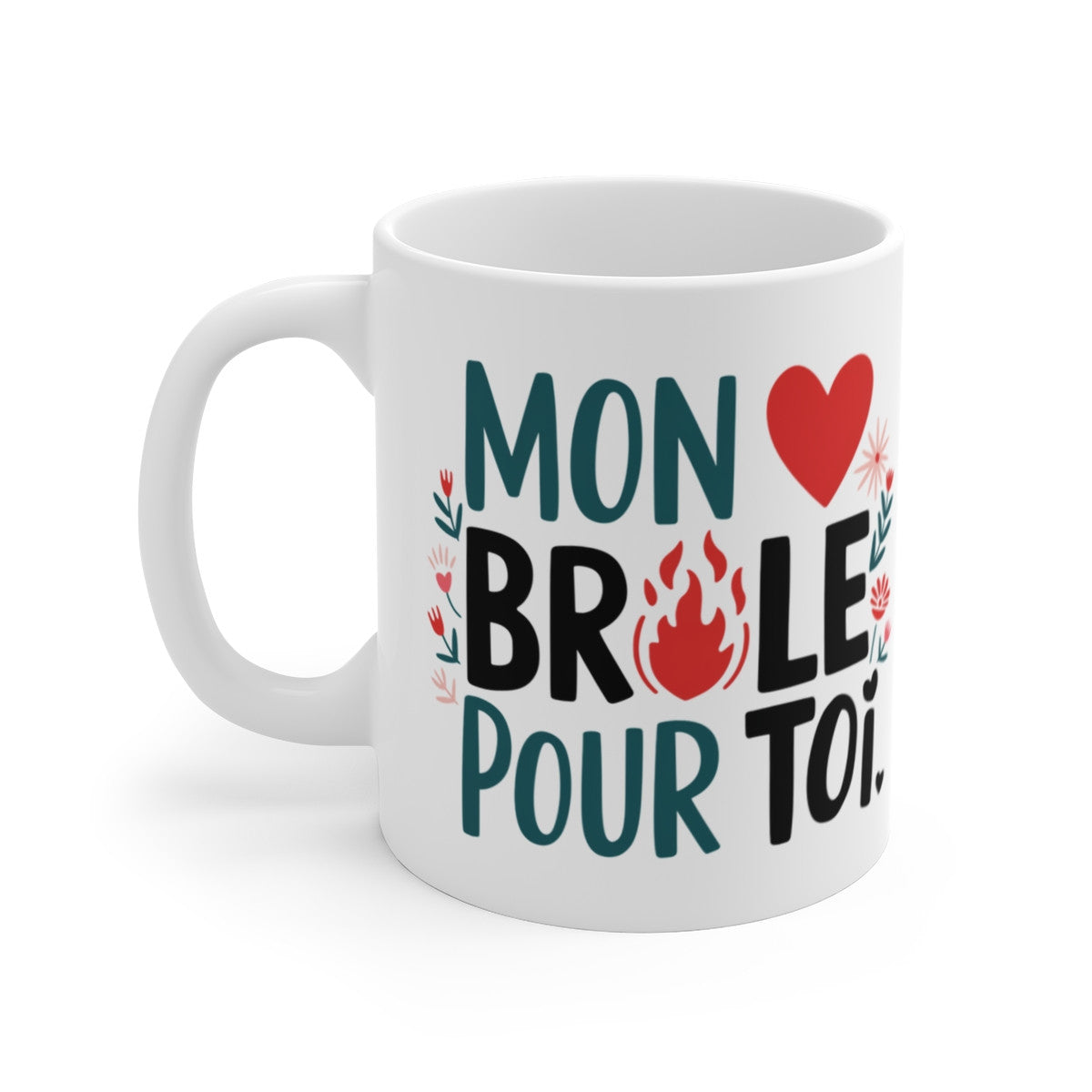 Mug Tasse "Mon Cœur Brûle Pour Toi" – Idée Cadeau d'Amour Original et Tendre