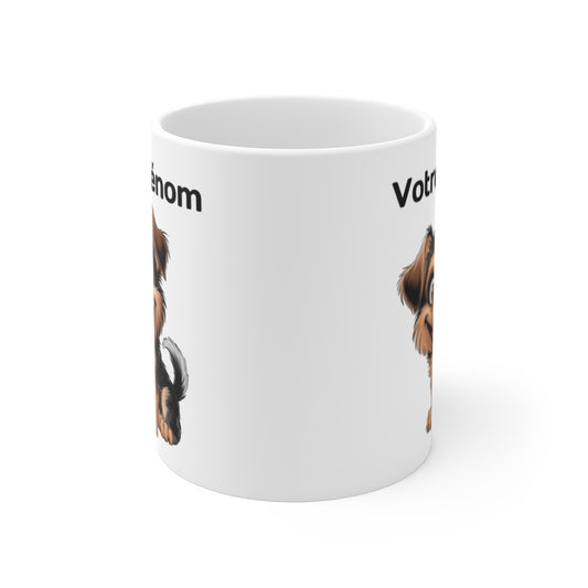 Mug Tasse Personnalisable "Petit Chien Joyeux" avec Prénom – Un Cadeau Unique et Mignon pour enfant et adultes
