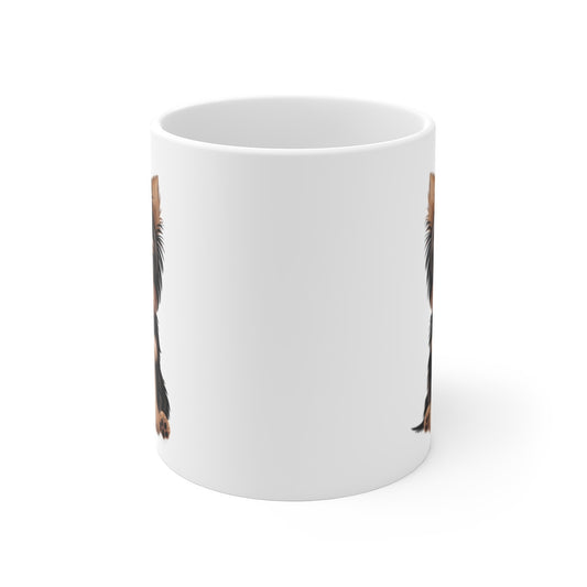 Mug  Tasse Chien Animal Yorkshire à Nœud Rose – Idée Cadeau Originale pour Enfants et Adultes