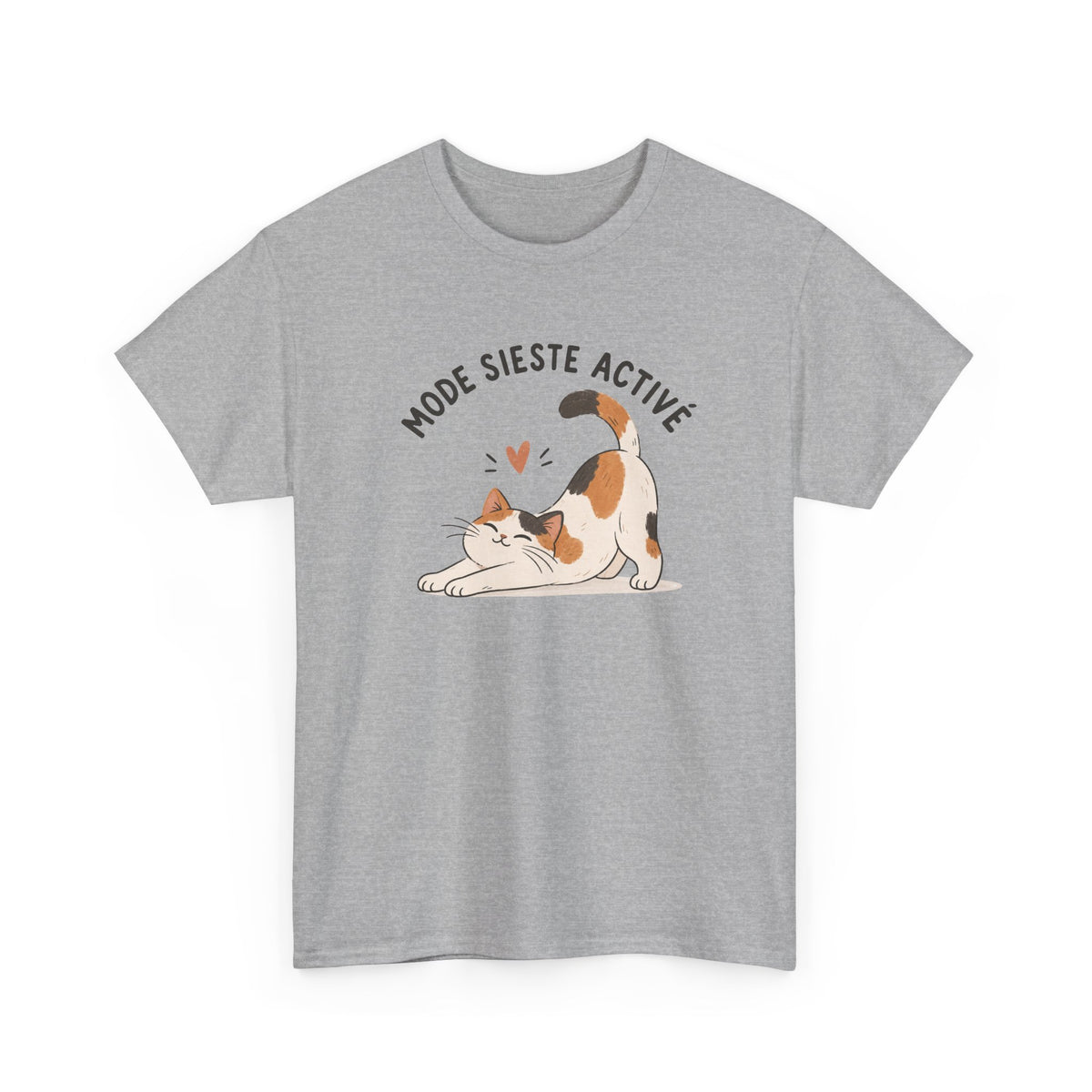 Tee Shirt Chat Homme Femme – Mode Sieste Activé – T-Shirt Humour Chat Amoureux des Chats Cadeau Original