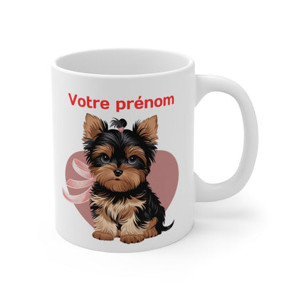 Mug  Tasse Personnalisé Yorkshire – Tasse Adorable avec Prénom, Idée Cadeau Unique pour Enfants et Adultes