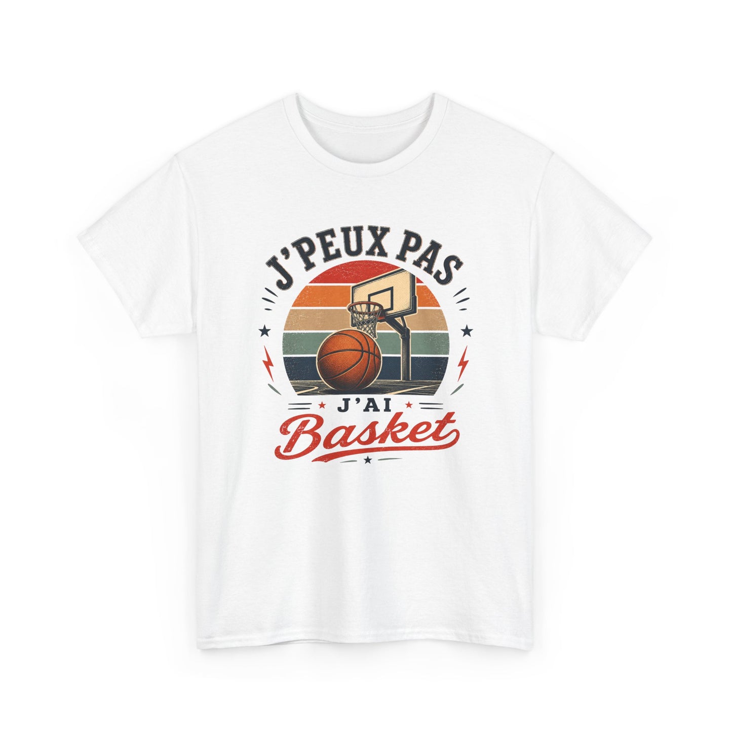 T-Shirt Basket Homme Femme – J’Peux Pas J’Ai Basket – Tee Shirt Basketball Vintage Joueur Basketteur Sport Équipe Terrain Panier Cadeau Passion Basket