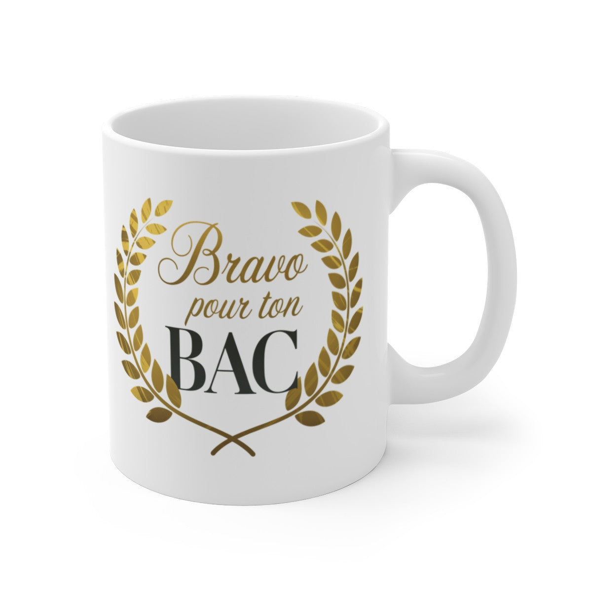 Mug "Bravo Pour Ton Bac" –  Tasse, Félicitations en Or pour Votre Réussite