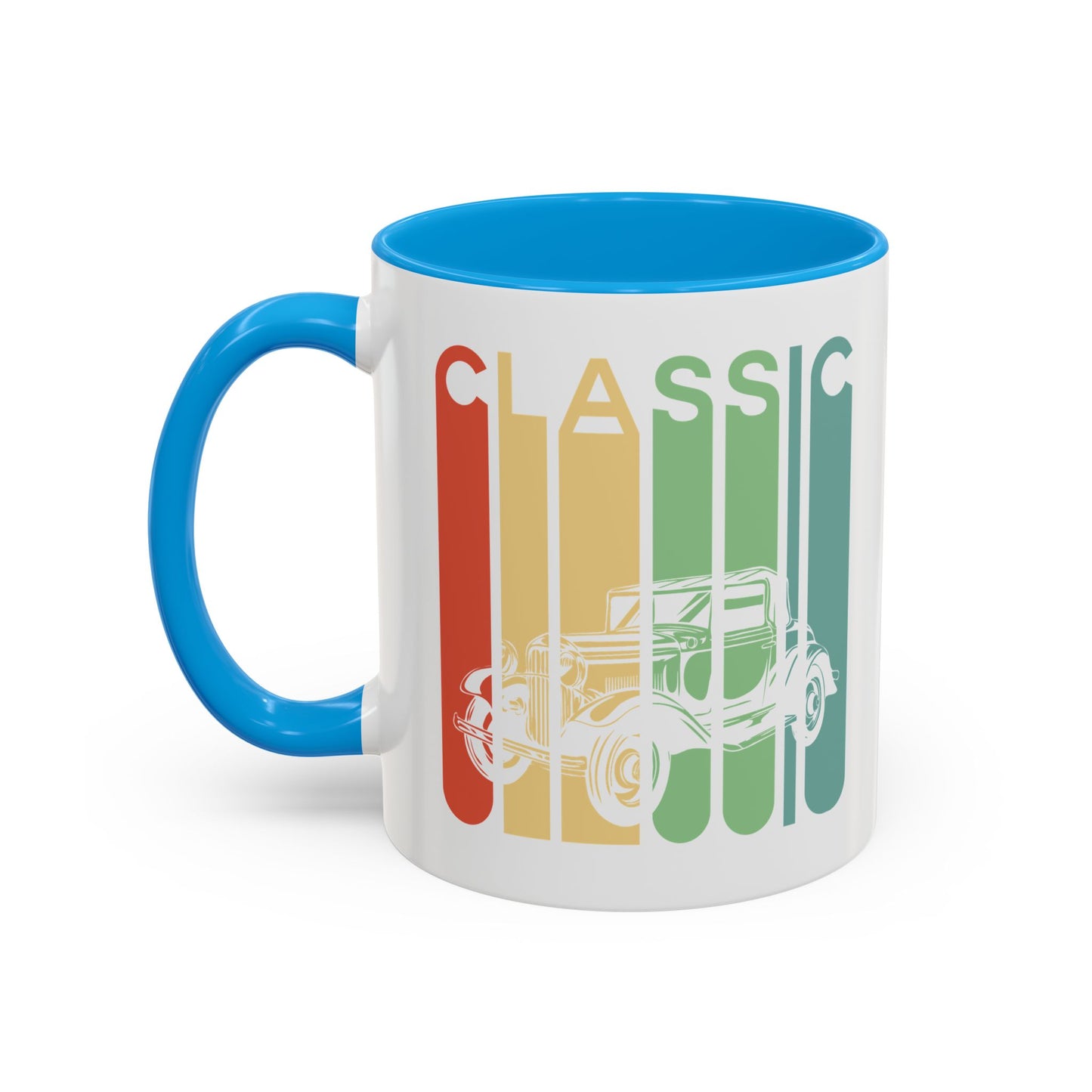 Mug Voiture Vintage Homme et Femme – Tasse Automobile Classique Rétro – Idée Cadeau Passionné Auto Ancienne Collectionneur Conducteur – 325 ml Noir Bleu Rouge