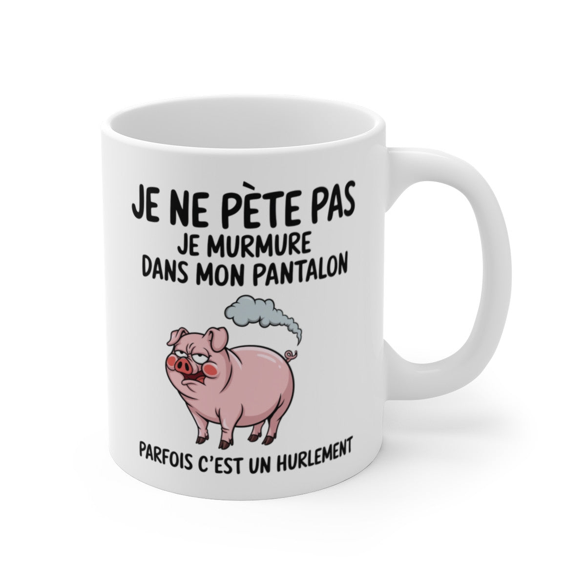 Mug Tasse Humour "Je ne pète pas, je murmure" - Tasse Drôle avec Cochon - Idée Cadeau Originale et Rigolote