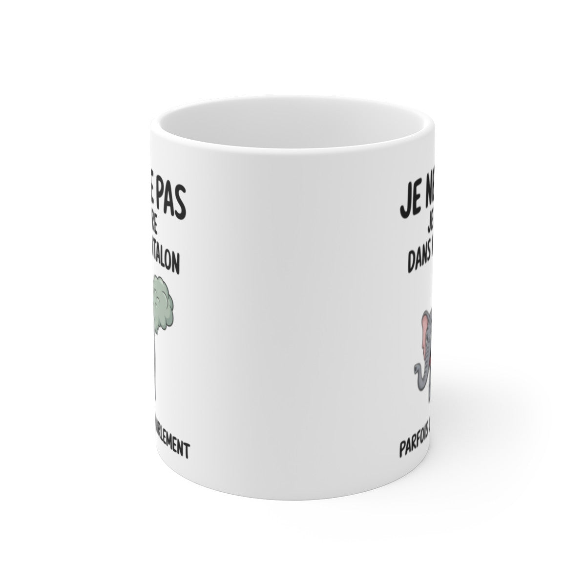 Mug Tasse Humour "Je ne pète pas, je murmure" - Tasse Drôle avec Éléphant - Idée Cadeau Originale et Rigolote