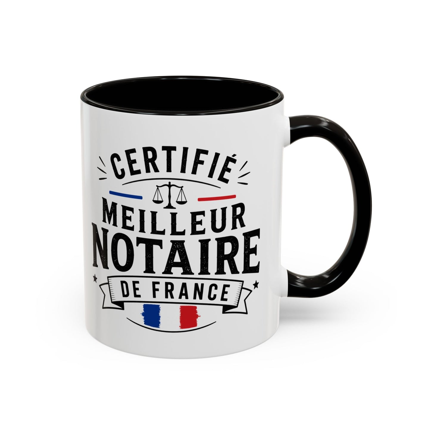Mug Notaire Homme – Tasse Métier Juridique Justice Droit – Idée Cadeau Original Professionnel France Noir Bleu Rouge