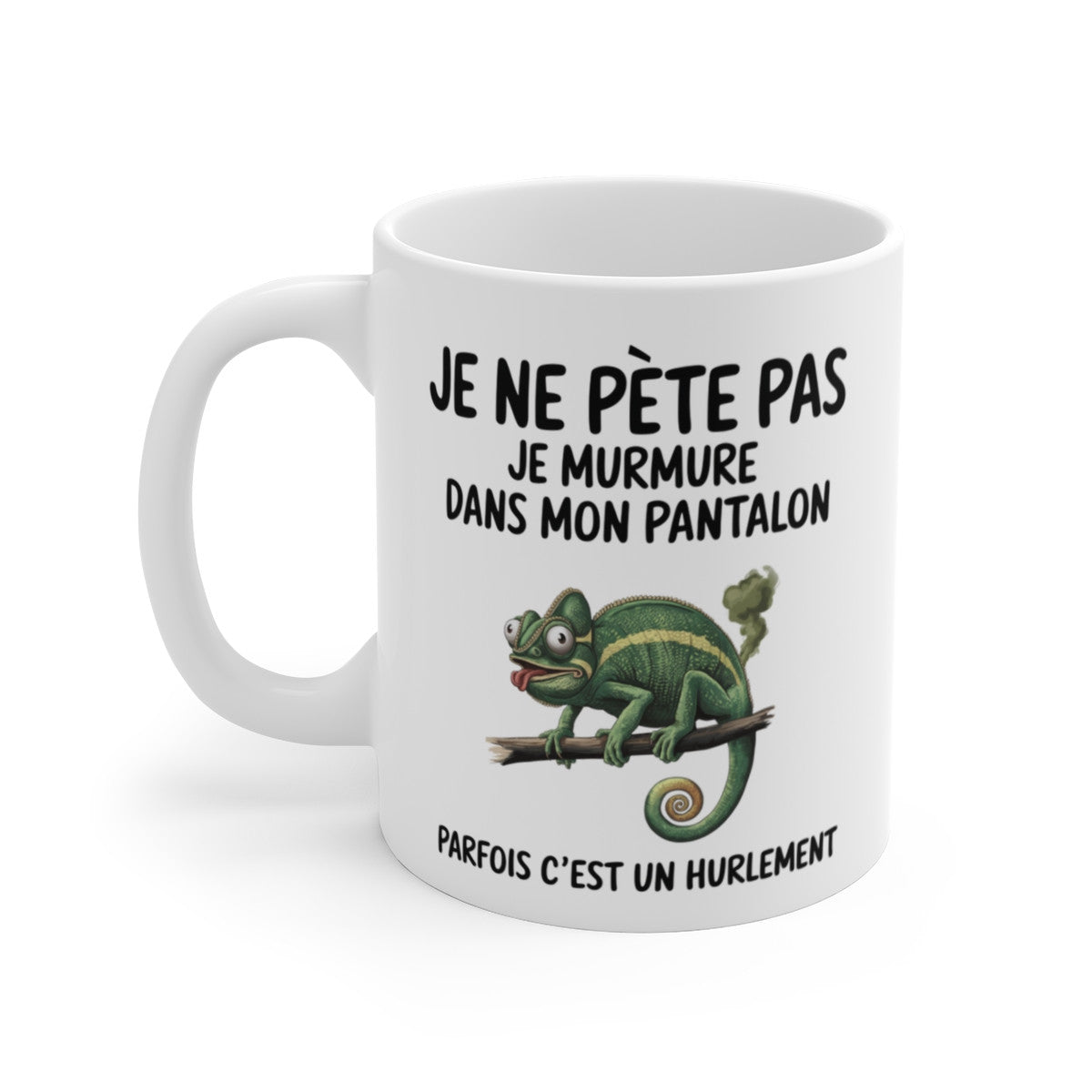 Mug Tasse Humour "Je ne pète pas, je murmure" - Tasse Drôle avec Caméléon - Idée Cadeau Originale et Rigolote