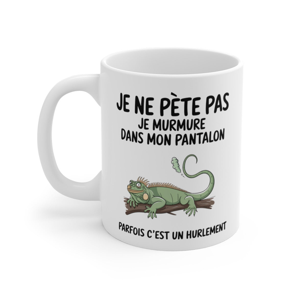 Mug Tasse Humour "Je ne pète pas, je murmure" - Tasse Drôle avec Iguane - Idée Cadeau Originale et Rigolote