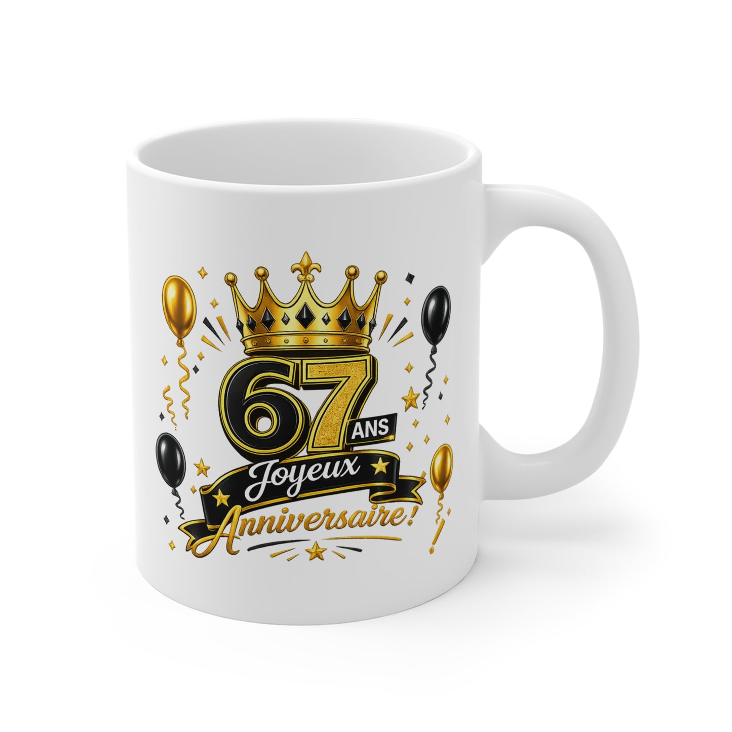 Mug Joyeux 67 Ans – Tasse Anniversaire 67 Ans – Cadeau Original pour Femme Homme – Idée Cadeau 67e Anniversaire