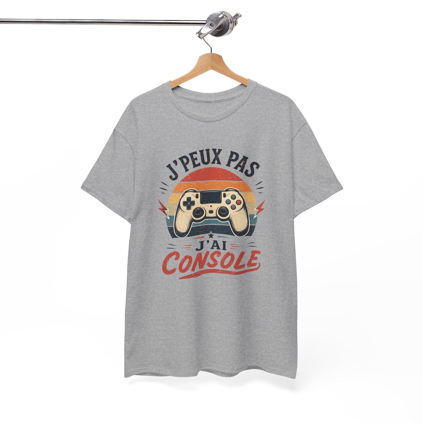 T-Shirt Gamer Humour Homme Femme – J’Peux Pas J’Ai Console – Tee Shirt Jeux Vidéo Vintage