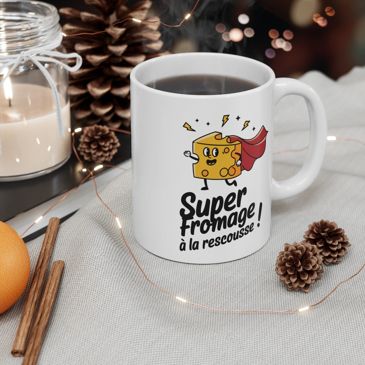 Mug Tasse Super Fromage à la Rescousse !  Design Humoristique et Original pour Amoureux du Fromage