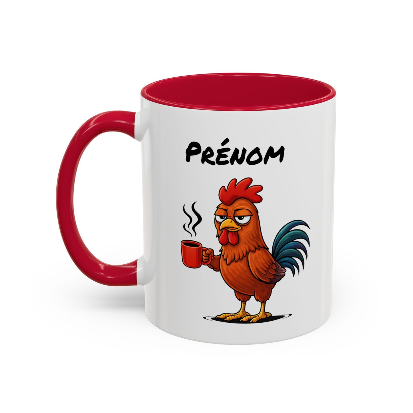 Mug Coq Personnalisable 325ml – Tasse Café Humour Animal Drôle Matin Difficile Cadeau Original