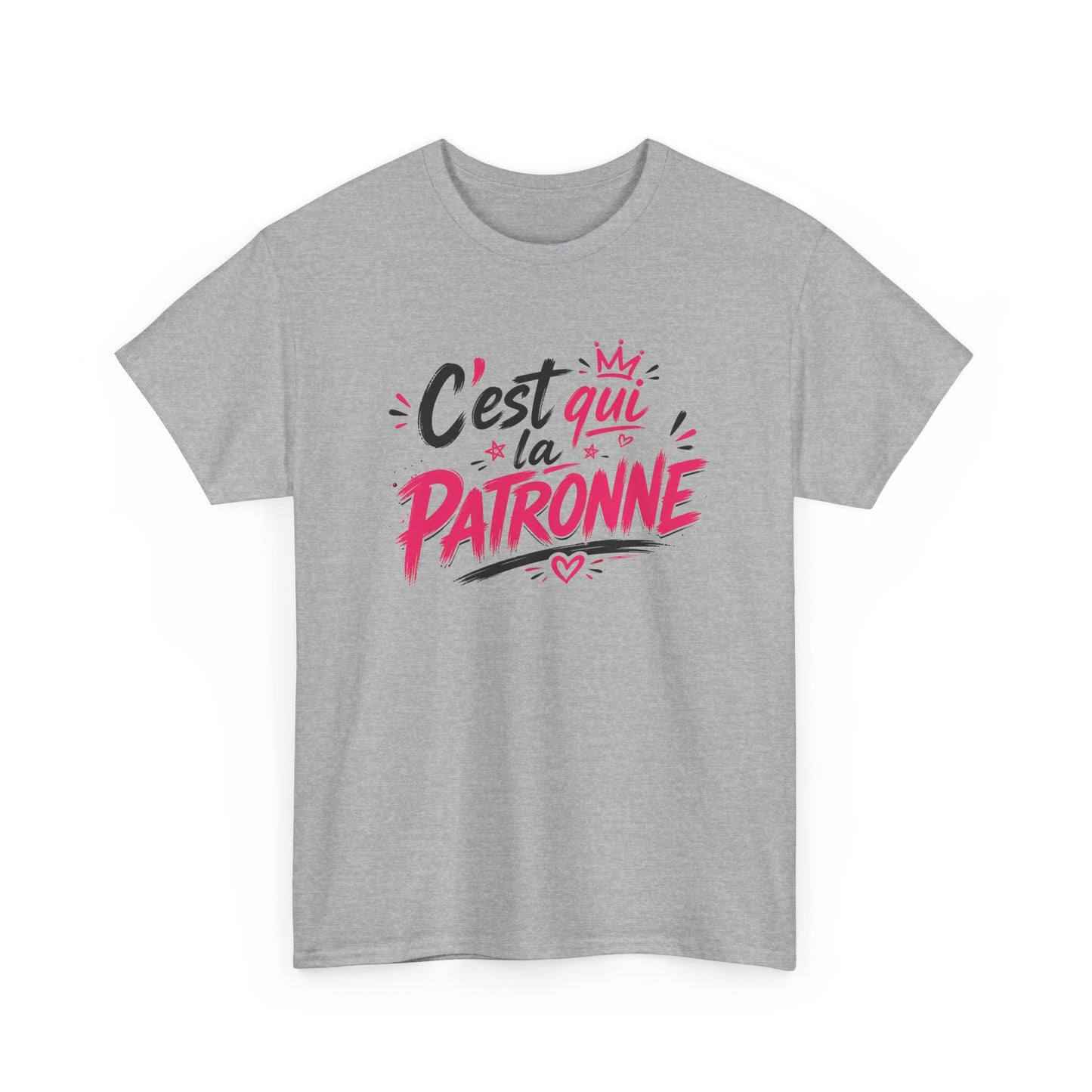 T-Shirt Femme Humour Patronne – C’est Qui La Patronne – Tee Shirt Girl Boss Rose – Cadeau Femme Drôle
