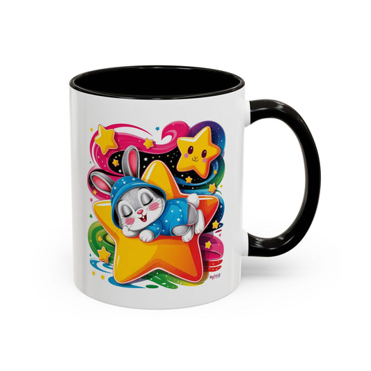 Mug Lapin Kawaii Dormeur avec Étoiles – Tasse Mignonne Univers Fantaisie – Cadeau Relaxation et Nuit 325ml