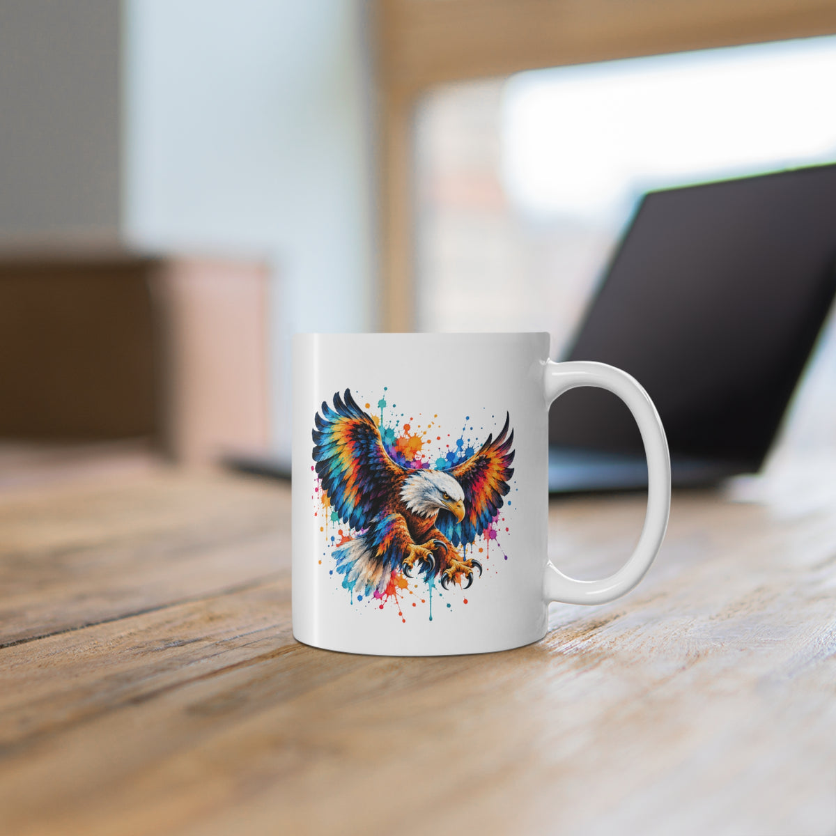 Mug Aigle Coloré – Tasse Aigle Majestueux en Vol Style Aquarelle – Cadeau Original Amoureux des Aigles et Animaux Sauvages