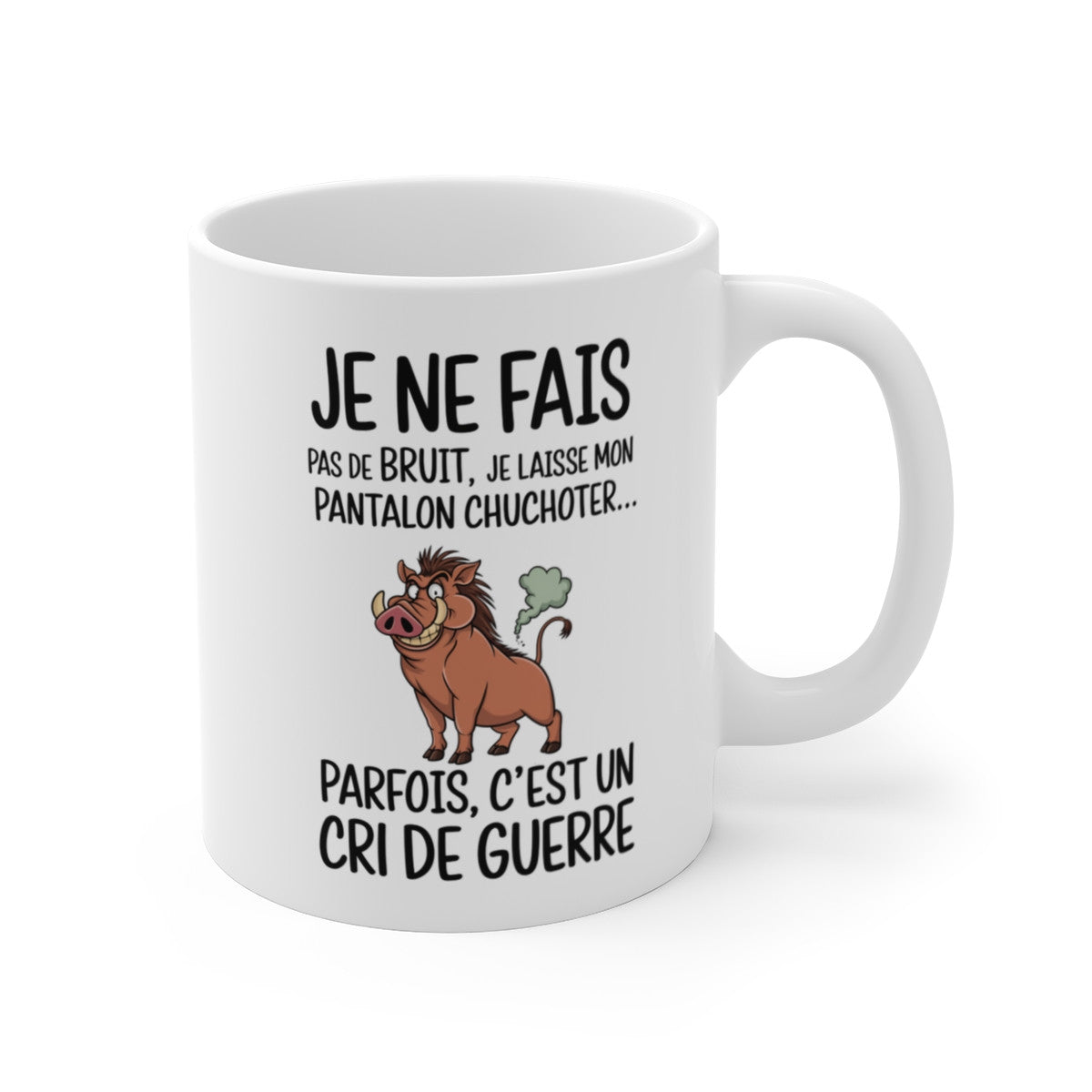 Mug Humoristique Sanglier – Tasse Drôle et Déjantée avec Message Rigolo pour Café, Thé, Cadeau Original et Accessoire Unique