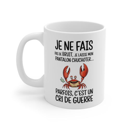 Mug Crabe Humour Marin – Tasse Rigolote et Originale avec Message Amusant et Design Animalier