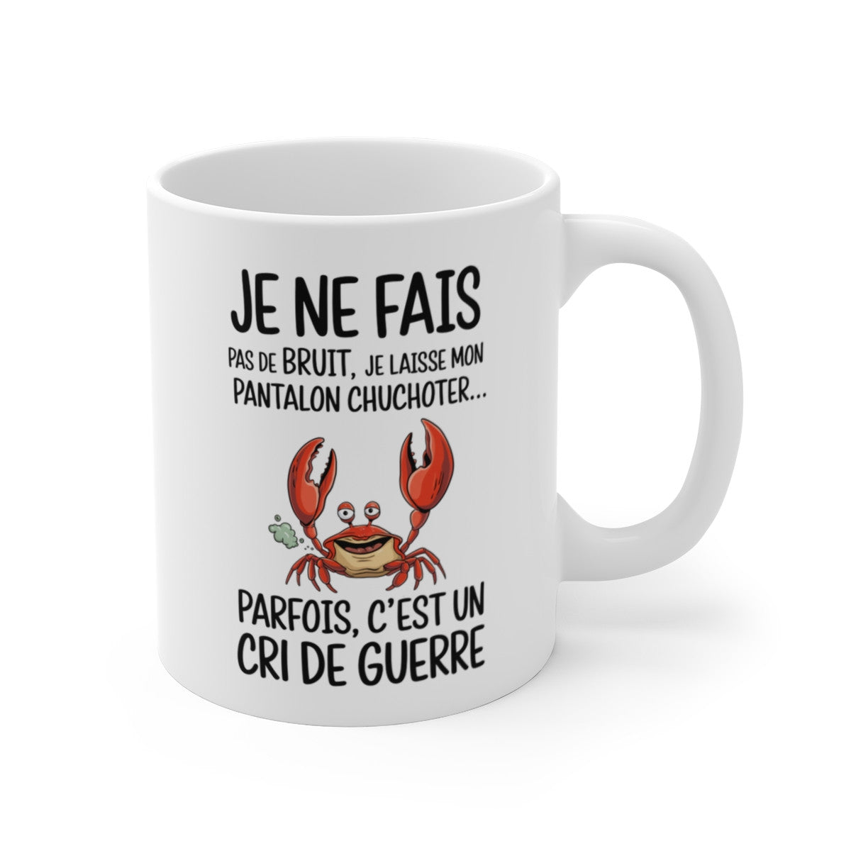Mug Crabe Humour Marin – Tasse Rigolote et Originale avec Message Amusant et Design Animalier