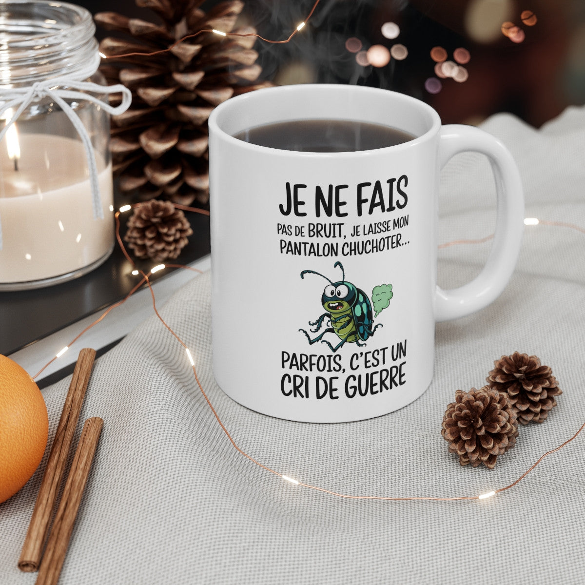 Mug Insecte Humoristique – Tasse Rigolote avec Coléoptère Amusant et Message Drôle pour Cadeau Original