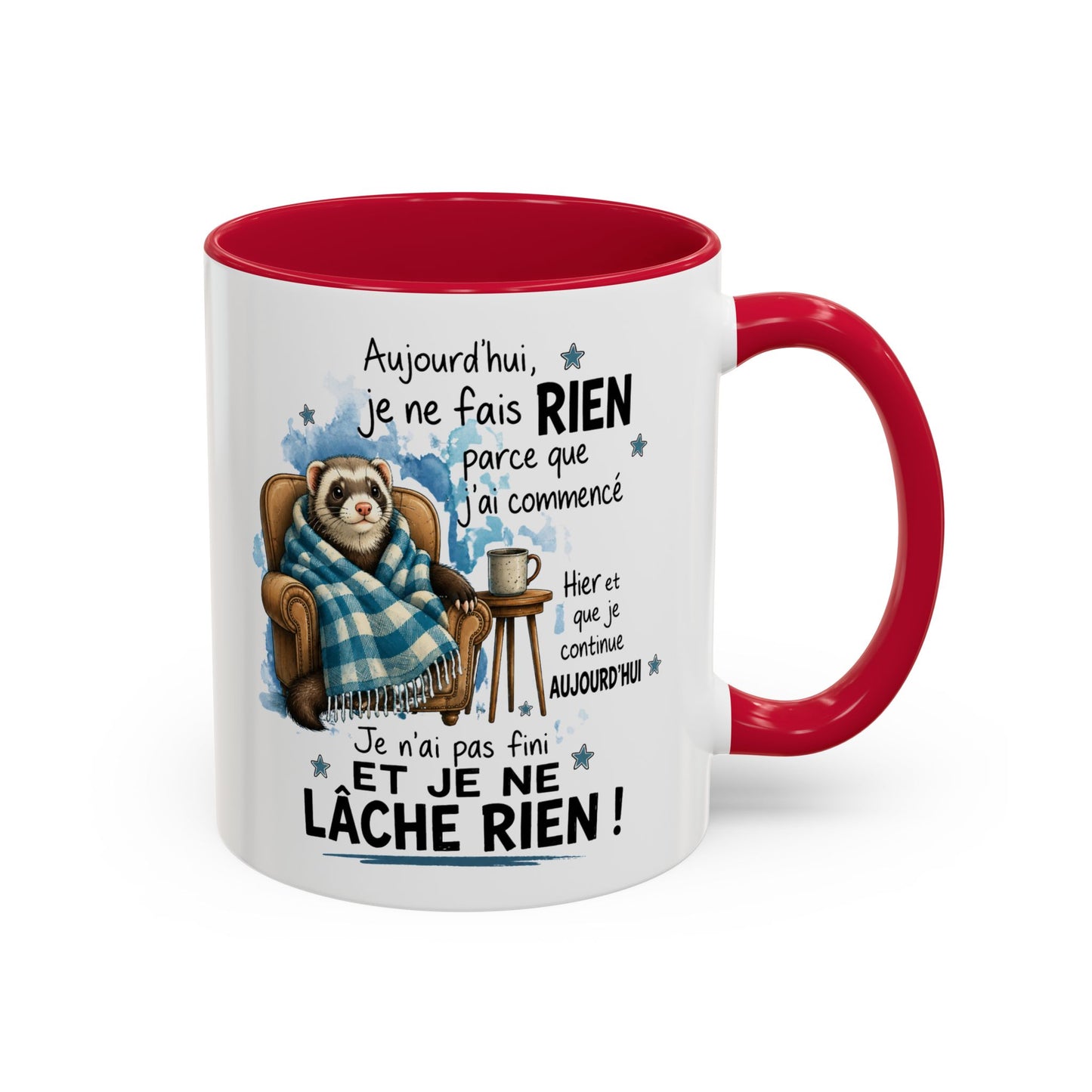 Tasse Furet Homme et Femme – Mug Humour Fatigue Paresse Repos – Cadeau Original Amusant pour Collègue Ami 325 ml