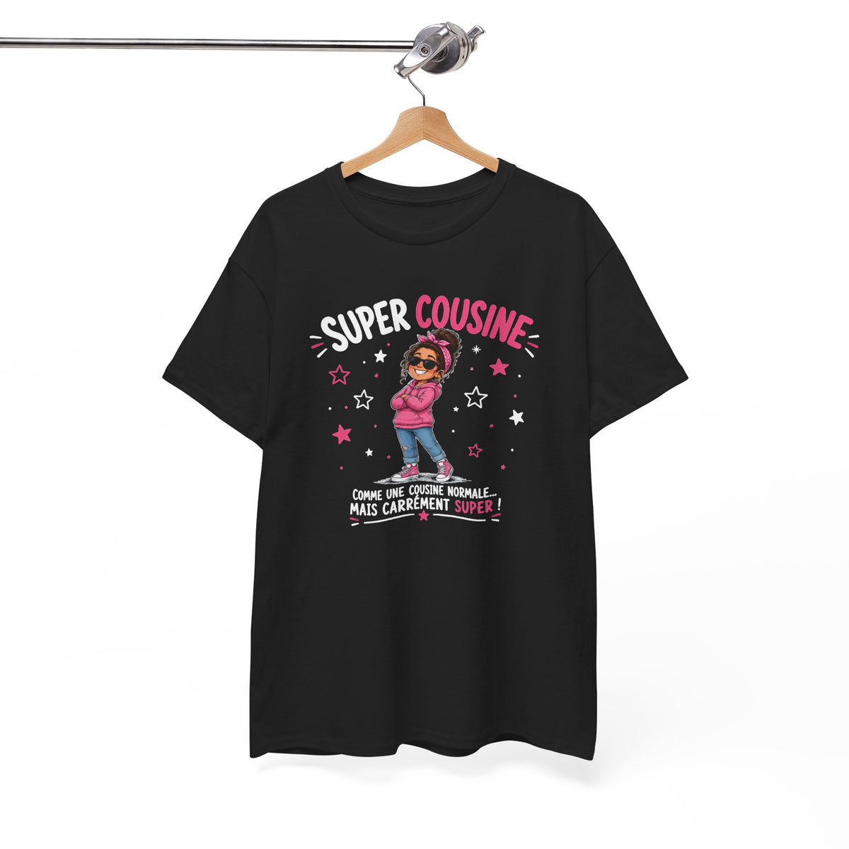 Tee Shirt Super Cousine Femme – Comme une Cousine Normale Mais Carrément Super – T-Shirt Humour Famille Cadeau Original
