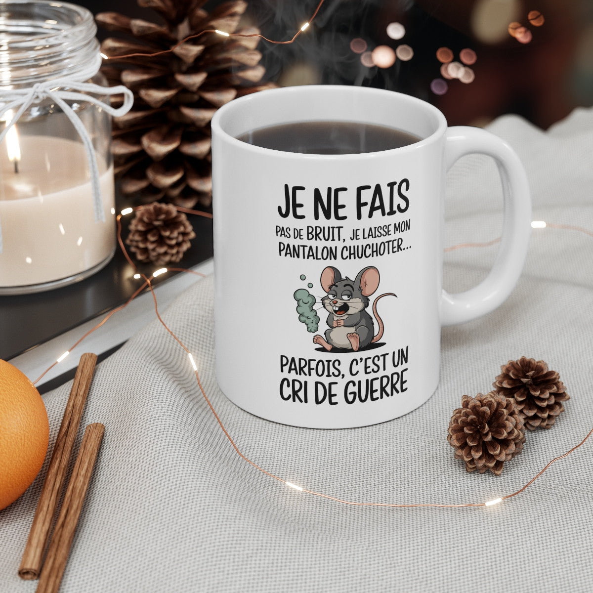 Tasse Mug Cadeau Humour Original - Souris Rigolote Amusante Anniversaire Original