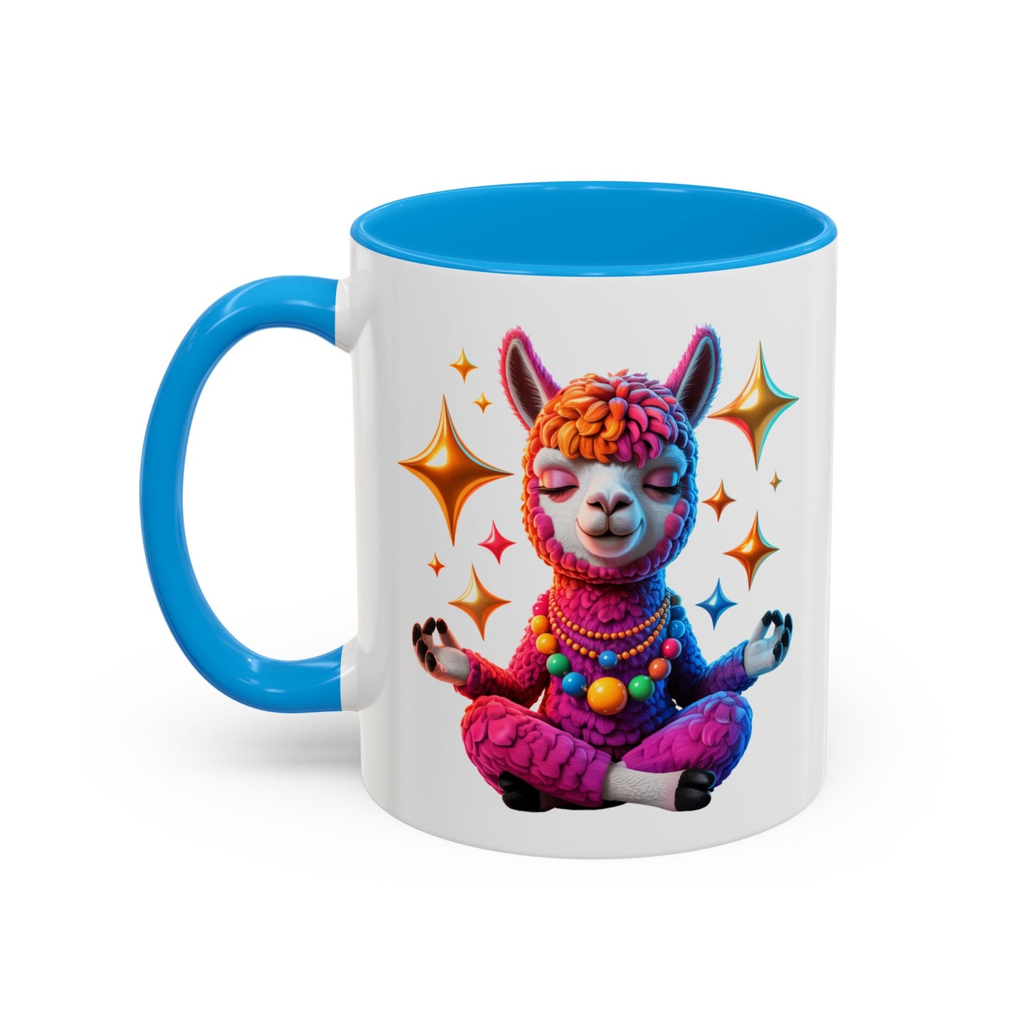 Mug Lama Méditation – Tasse Design Zen Coloré avec Étoiles – Cadeau Relaxation 325ml