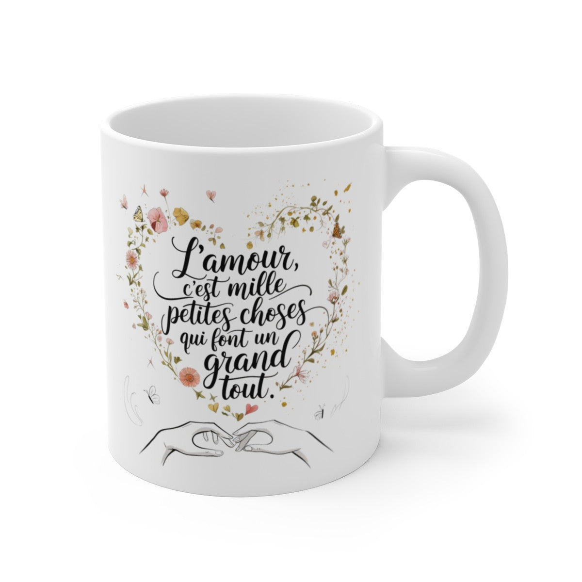 Mug Romantique - L'Amour, Mille Petites Choses Qui Font Un Grand Tout - Cadeau pour Couple, Saint-Valentin et Anniversaires