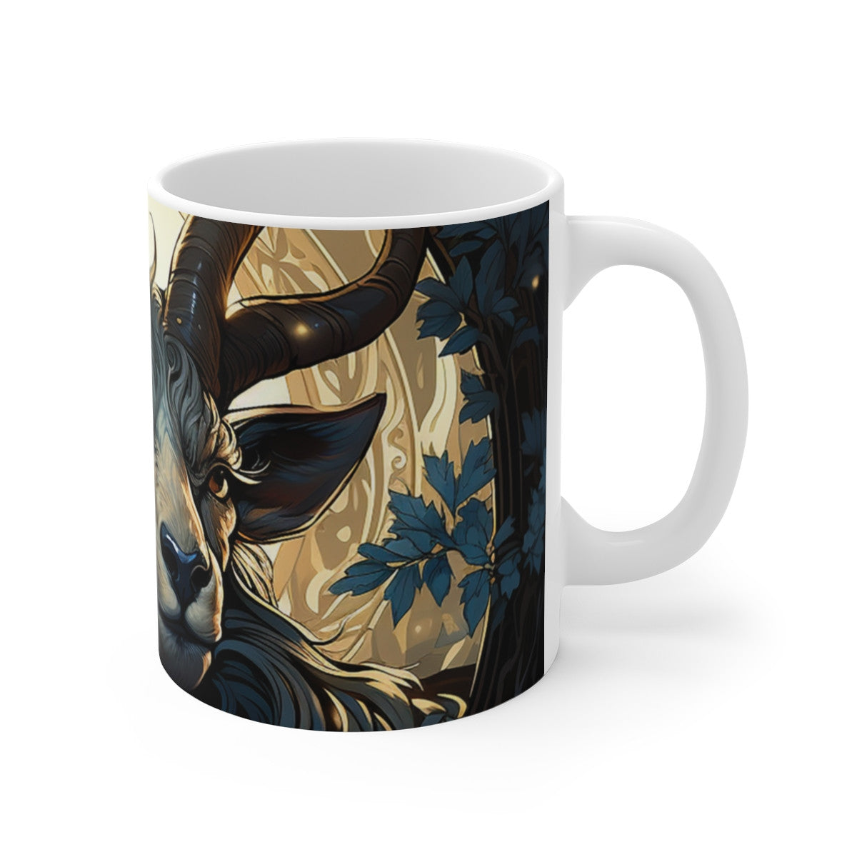 Mug Chèvre Mystique - Tasse en Céramique Artistique et Unique, Cadeau Idéal pour les Amoureux de la Nature et des Animaux