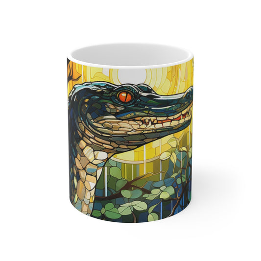 Mug Alligator Majestueux - Design Artistique et Coloré, Cadeau Unique pour les Amateurs de Nature et de Faune Sauvage
