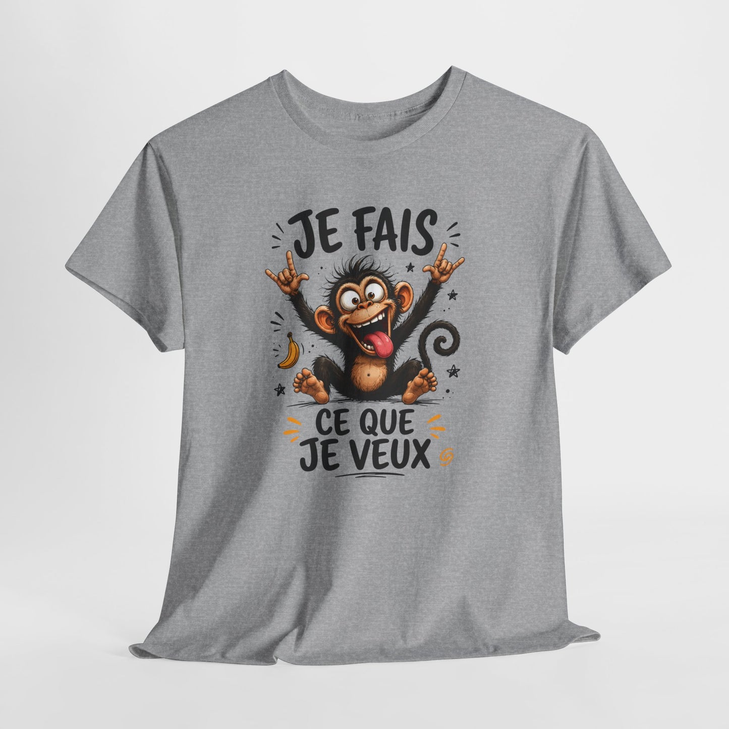 Tee-Shirt Je Fais Ce Que Je Veux – Singe Drôle Humoristique – Cadeau Homme Femme Humour Déjanté Animal Cartoon