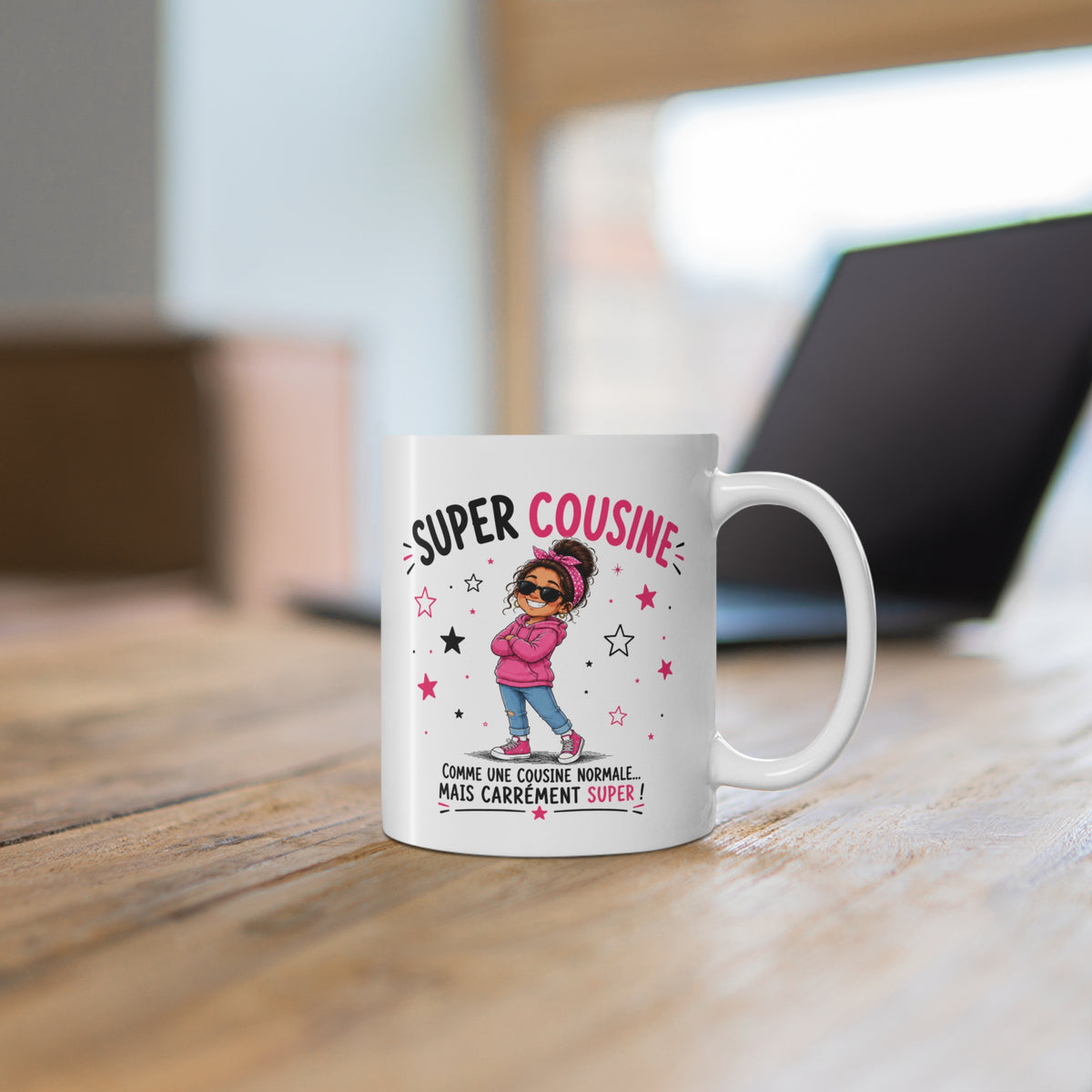 Mug Super Cousine – Tasse Cadeau Originale pour Cousine – Idée Cadeau Anniversaire Noël Femme