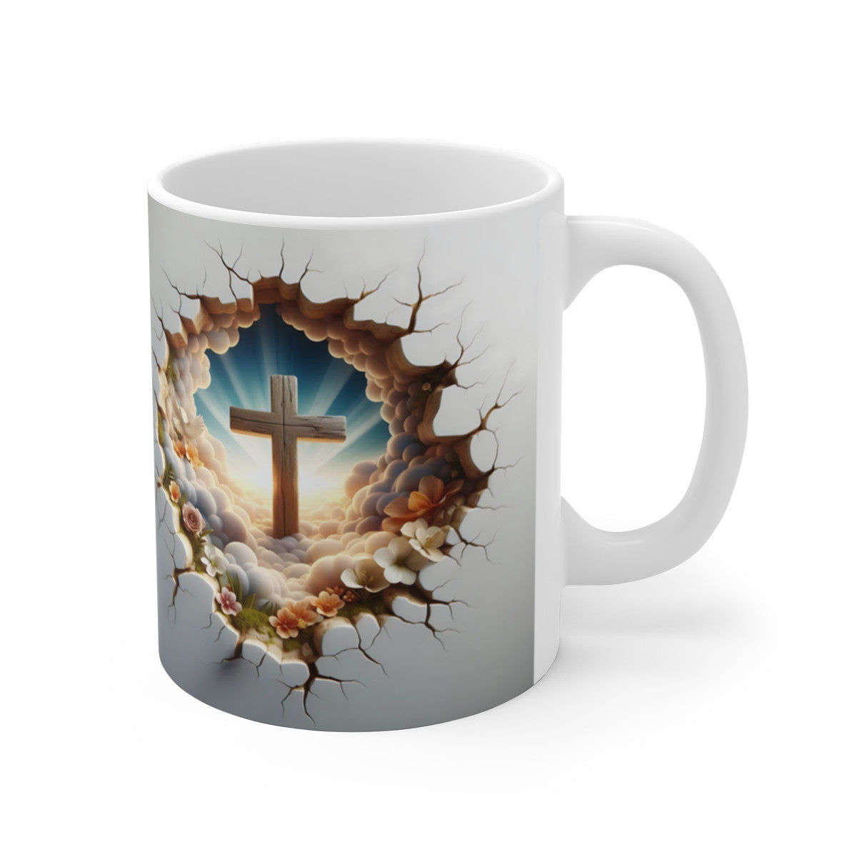 Mug Croix et Lumière - Design Inspirant et Spirituel - Cadeau Idéal pour la Foi et la Spiritualité
