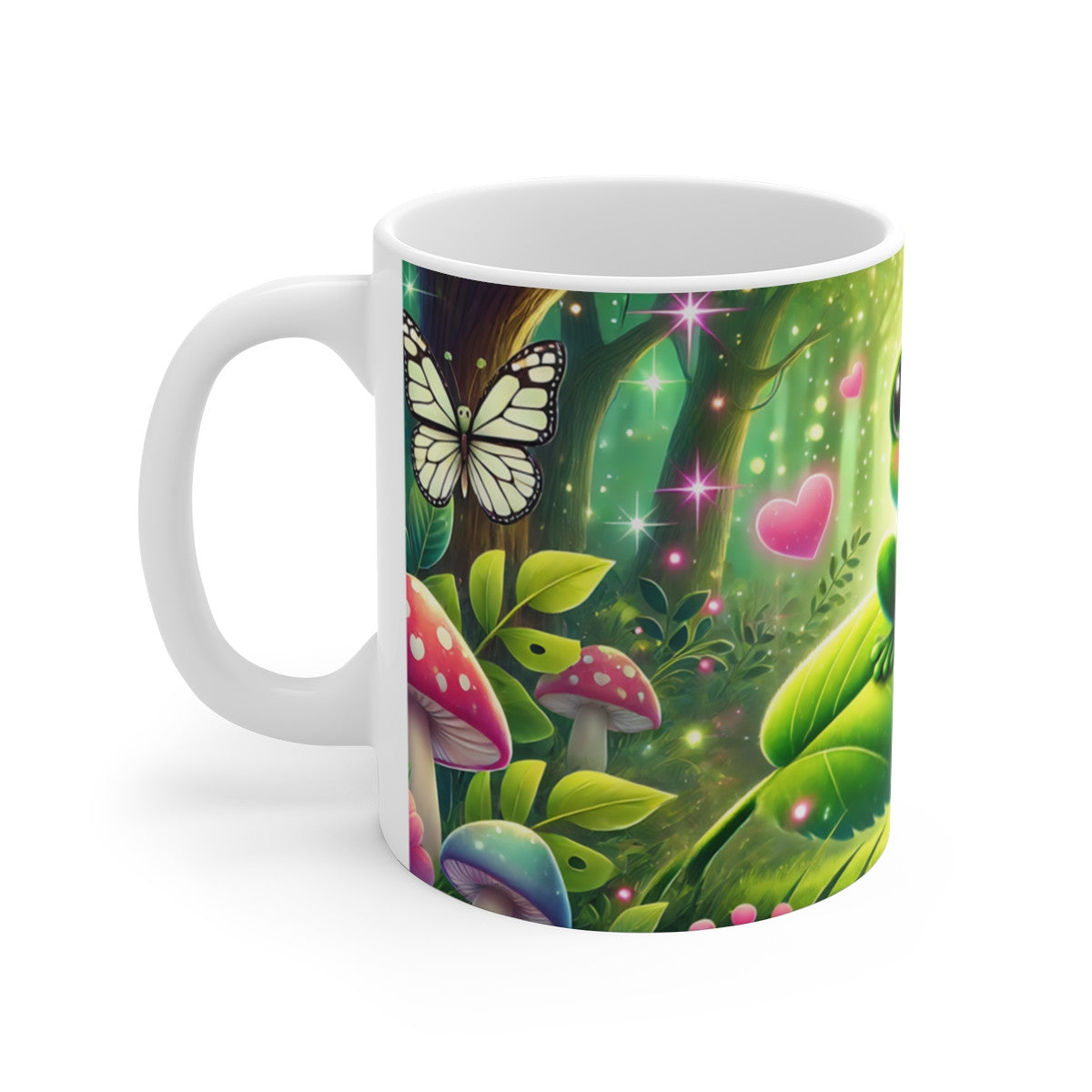 Mug avec Design de Grenouille Enchantée – Motif Forêt Magique et Champignons Colorés