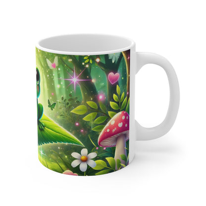 Mug avec Design de Grenouille Enchantée – Motif Forêt Magique et Champignons Colorés
