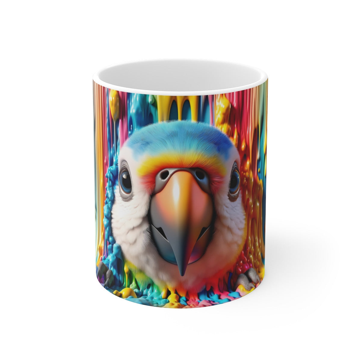 Mug Tasse Perroquet Multicolore – Design Artistique avec Effet Peinture Éclatante