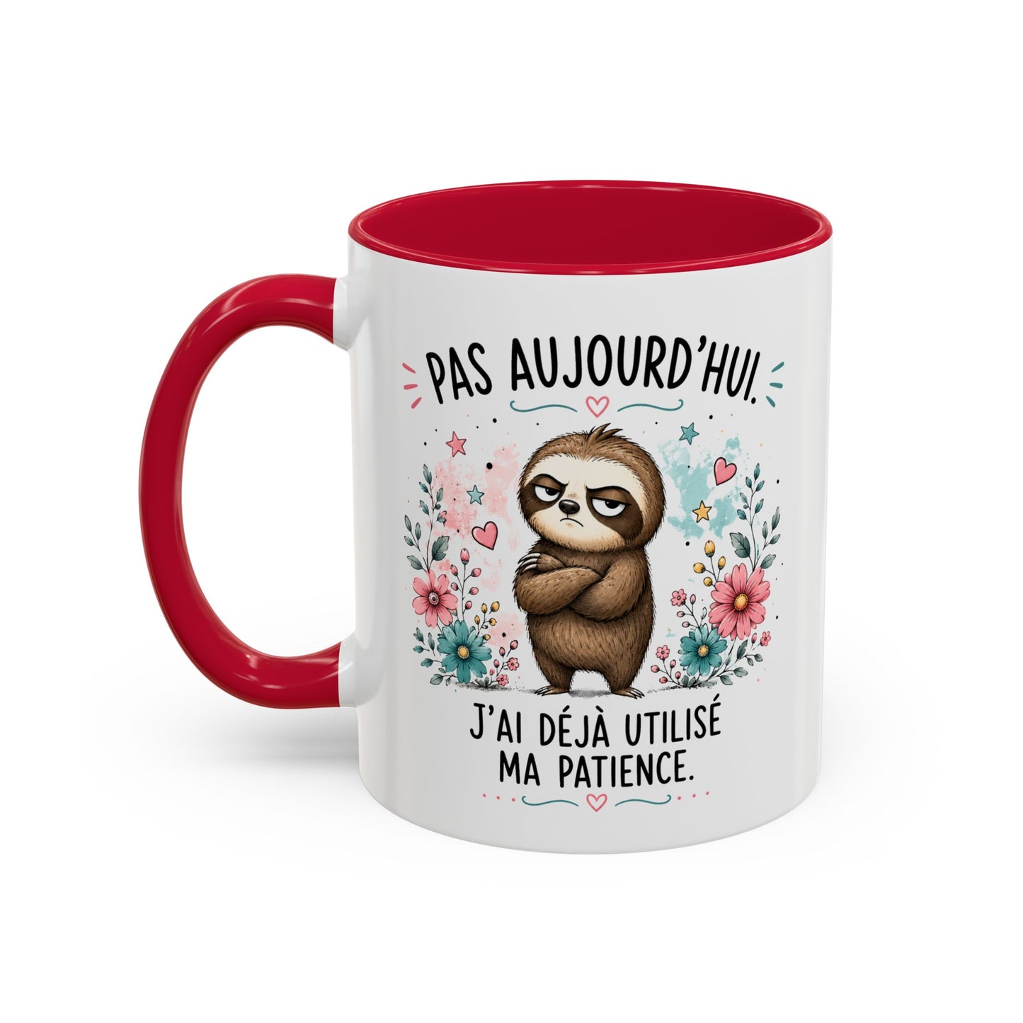 Tasse Paresseux Drôle Homme Femme – Mug Pas aujourd'hui j'ai déjà utilisé ma patience – Cadeau Humour 325 ml